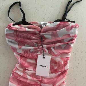 Miaou Pink and White Floral Renzo Top